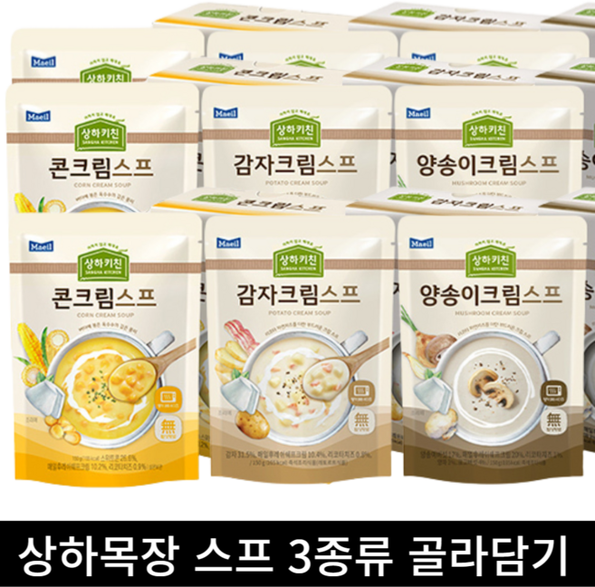 상하키친 양송이 감자 콘 크림스프 150g, 2개