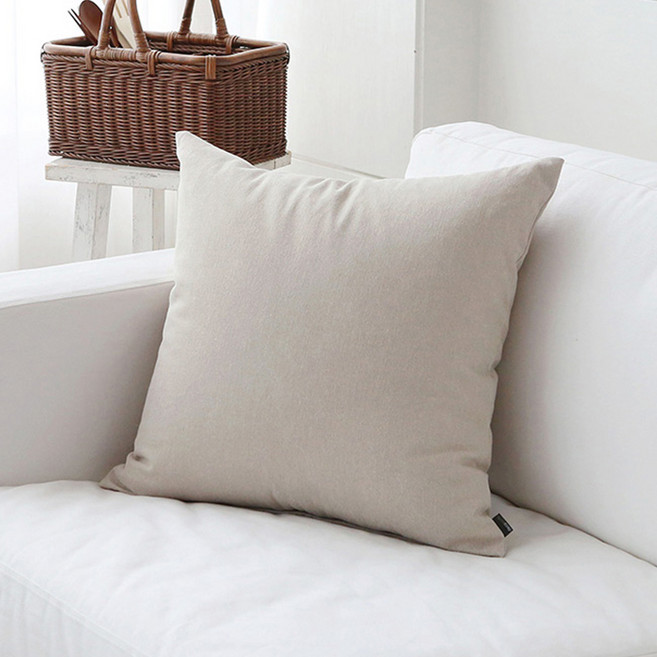 데코토닉 내츄럴코튼 쿠션커버 솜포함, 베이지