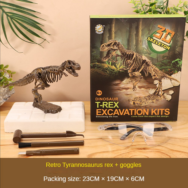 쥬라기 세계 공룡 DIY 화석 고고학 발굴 키트 해골 파기 줄기 과학 교육 완구 어린이를위한, T-rex
