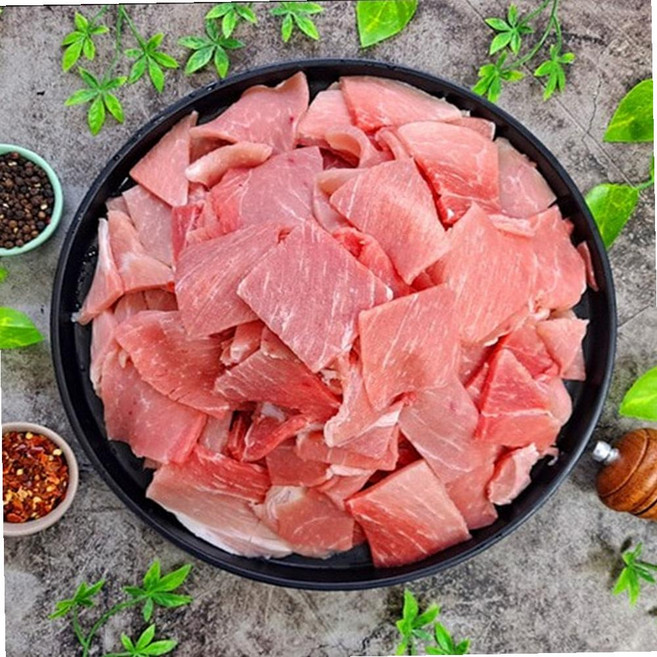 GD 국내산 돼지 뒷다리 후지 5mm 제육용 500g 볶음 양념 가정용, 1개