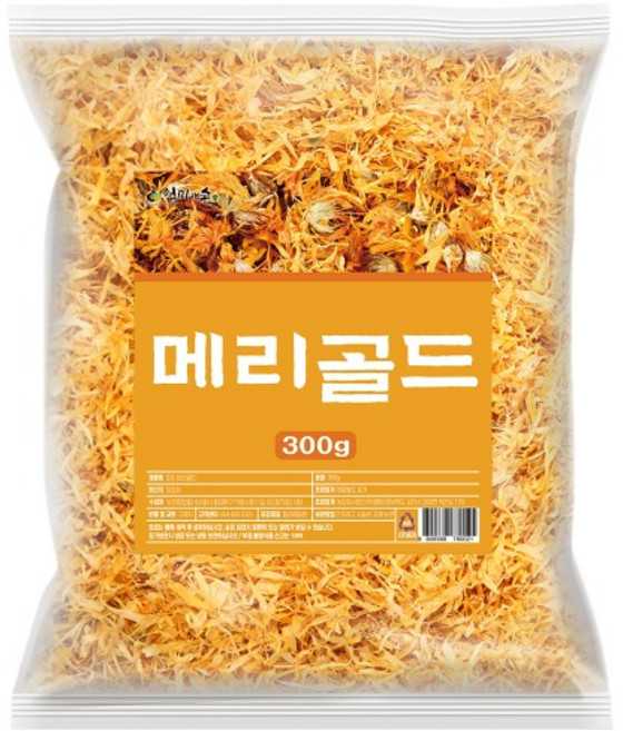 순수 프리미엄 100% 이집트 산 메리골드 꽃잎 차 건조 원물 건재 말린것 차 재료 먹는 법 방법 말린거 잎 황금 노란 마리 매리 골드 골두 꽃 Marigold cha tea, 300g, 1개입, 2개