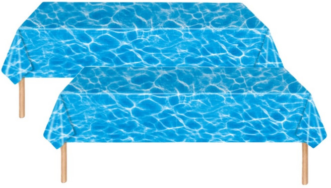 물결 테이블보 방수 파티 식탁보 6인용, 2개입, 1개