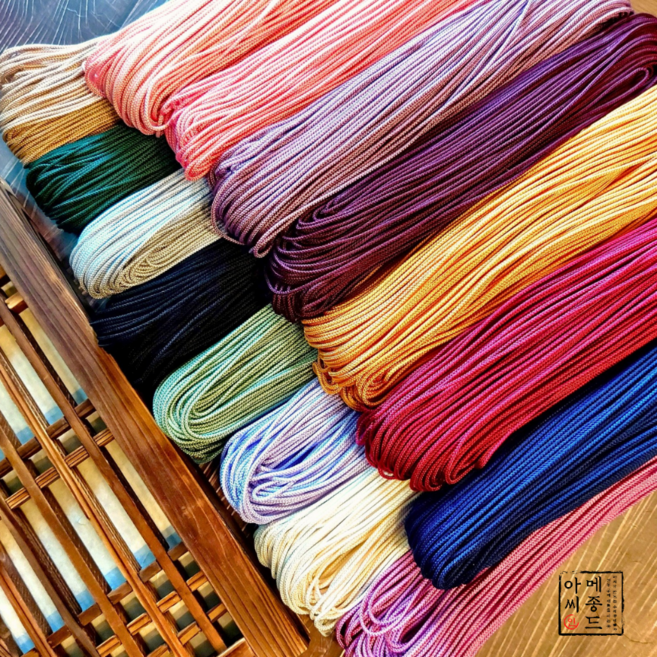 메종드아씨 빛고운 꼰중사 2.5mm매듭실/10마 900cm/전통매듭공예/꼰사, 검정색, 1개