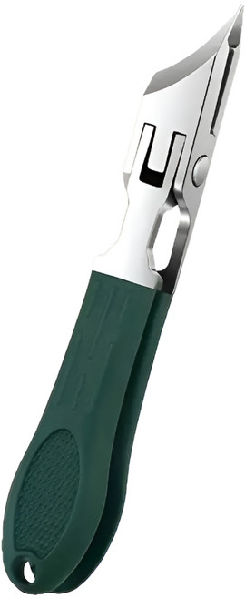 알리오마켓 사선 큐티클 제거 두꺼운 발톱 내성 발톱 문제성 손톱발톱 대형 손톱깎이, 1개, 그린