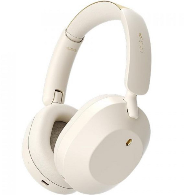 iKF솔로 무선 헤드폰 블루투스 5.4 액티브 노이즈 캔슬링 140시간 재생 시간 35ms 저지연 지원 유선 하이레조 오디오 iOS안드로이드PCPS5스위치Xbox용 윤얀화이트, iKF 오프 화이트