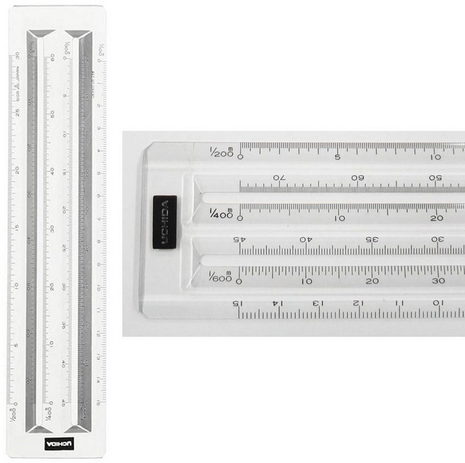 일본 Uchida 우치다 지리 측량 토목 방안자 헥사 스케일 자 15cm, 1개