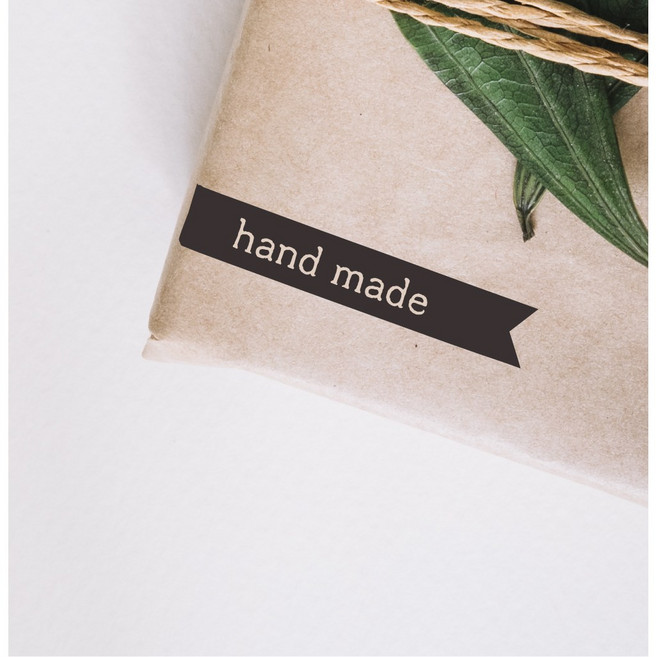 핸드메이드 스티커 크라프트 국내생산 접착력 좋은 스티커, 100개, 블랙