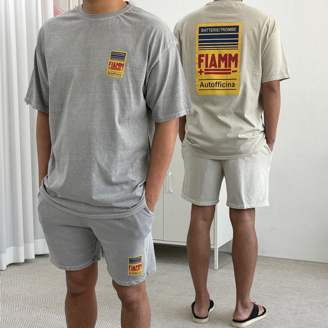 남자반팔셋업 여름트레이닝 피그먼트세트