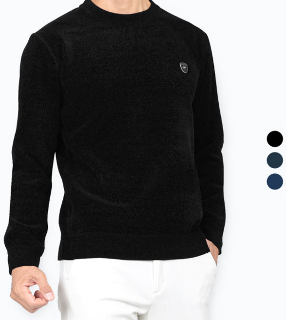 제로골프 남성 기모 라운드넥 골프 스웨터 스판 울 니트 티셔츠 JEC3163