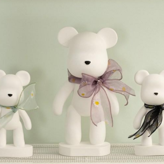 [꼼지락 아로마 공방] 개업/집들이 방향제 선물/ 빅 베어 곰돌이 대형 석고방향제, 유칼립투스, 빅베어 (28cm)곰돌이, 리본 3종