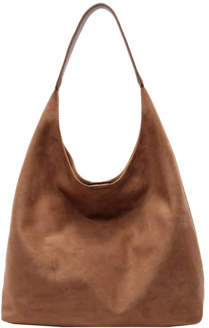 여성 스웨이드 대용량 숄더백 심플 스타일 데일리 가방