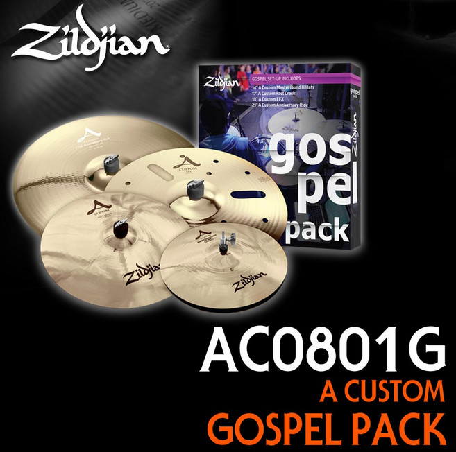 [Zildjian] 질젼 A CUSTOM 'Gospel Pack' 심벌세트 (14 17 18 21) /AC0801G /가스펠 음악에 최적화!, 1개