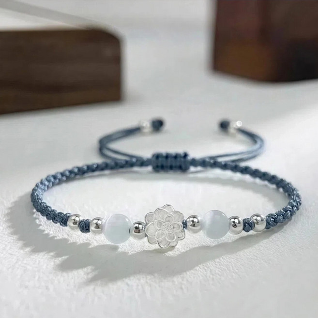 연꽃 불교 짠 팔찌