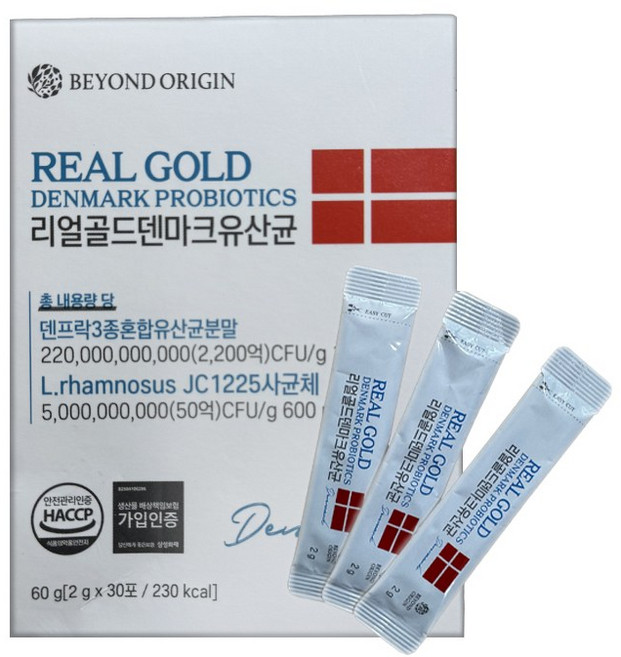 비욘드오리진 리얼골드 덴마크 50억유산균 30포 2박스, 60g, 1박스