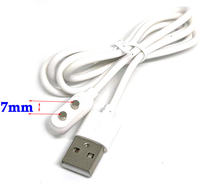 포고핀 2 핀 DC 마그네틱 충전 케이블 중앙 간격 자석 흡입 USB 전원 충전기 미용 기기 스마트 기기용 5mm 7mm, 2pcs