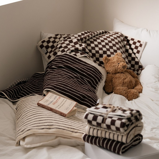 디어리얼 [무케] 쿠키 수건세트 10P(벌크포장) 첨단항균기능원사 저염색공법 무형광 감성 집들이선물, 체크(10장)