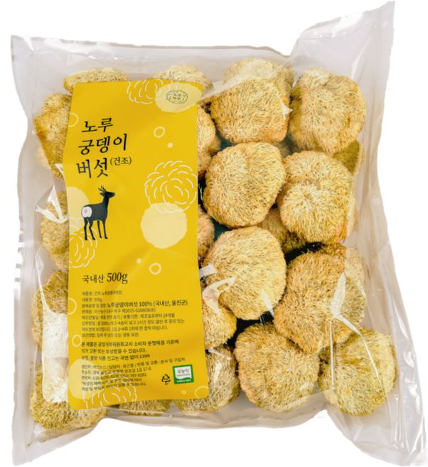 국산 무농약 건조 노루궁뎅이버섯 500g, 1개