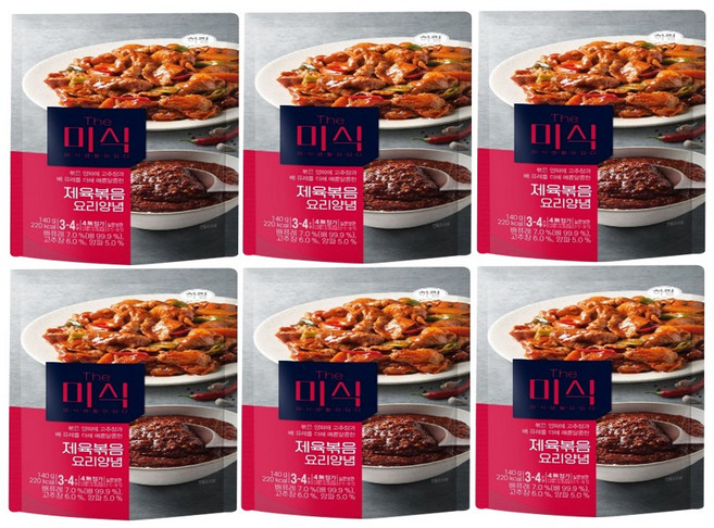 하림 더미식 제육볶음 요리양념, 6개, 140g