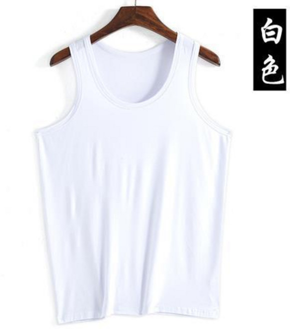 男士莫代爾工字背心 黑色 4XL