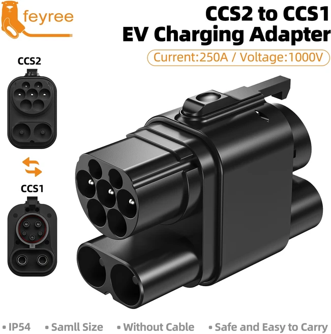 CCS2 - CCS1 어댑터 CCS2 충전기 - CCS1 전기 자동차 호환 DC 및 AC EV 충전기 DC 고속 Ev 충전 어댑터, 01 CCS2 to CCS1, 01 AC DC CCS2 to CCS1, 1개