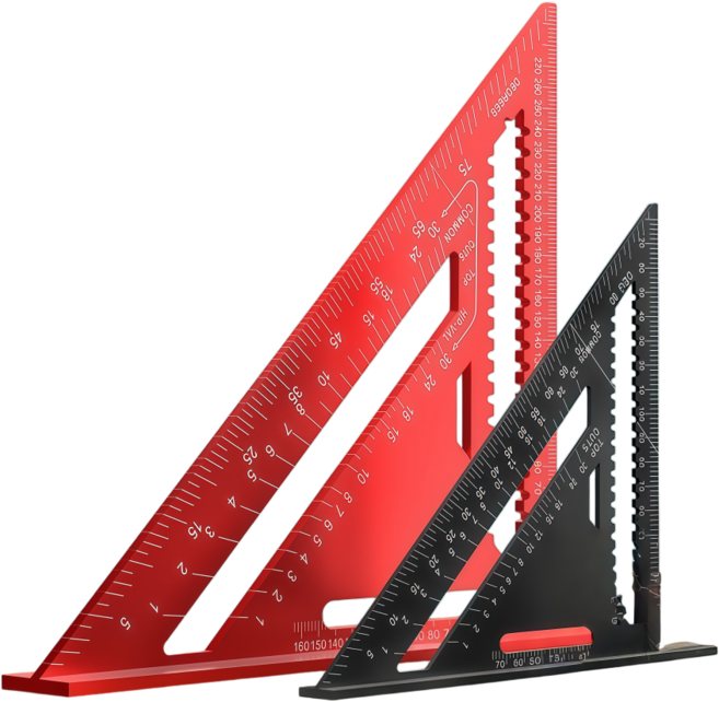 준성유통 목공용 삼각자 직각자 다용도 고강도 알류미늄 합금 마킹 각도자, 블랙7인치, 1개