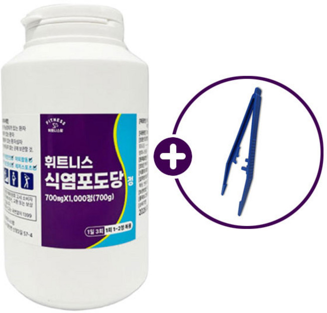 휘트니스팜 식염포도당 정 원통형 1000정 [+대한 일회용 멸균 핀셋 증정], 1개
