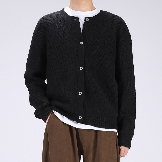 후앙스 소프트 캐시라이크 니트 라운드 크롭 가디건 SBGT-8102