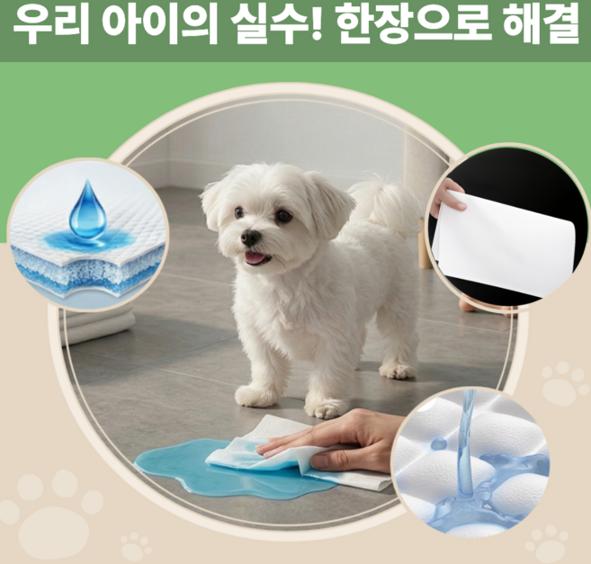 포스트머스 닦고버리는 흡수응고 강아지 클리닝 배변 티슈 패드, 1개, 100개입