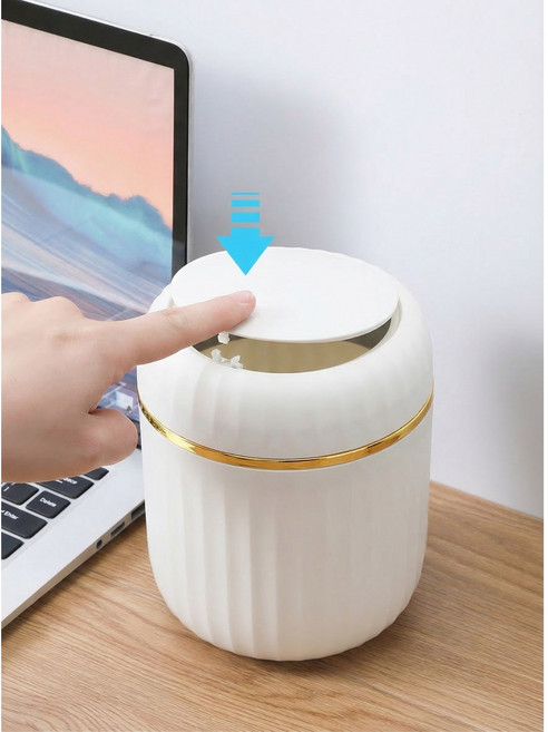 톡톡 원터치 화장대 미니 휴지통, 화이트