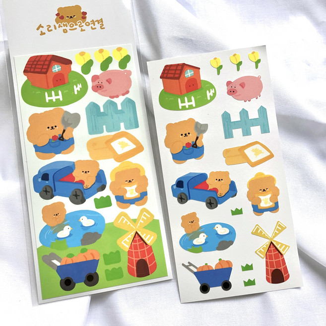 소리샘으로연결 모과농장 씰스티커