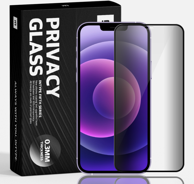 인타입 아이폰 풀커버 강화유리 사생활보호필름 2p, [사생활] 아이폰12/12 프로, 1개