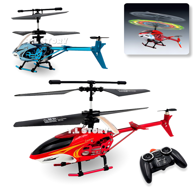 무선조종 RC 헬리콥터 비행기 BF-121-5A LED 무선 헬기 rc 드론 어린이 선물 입문용 초보용, 블루, 1개