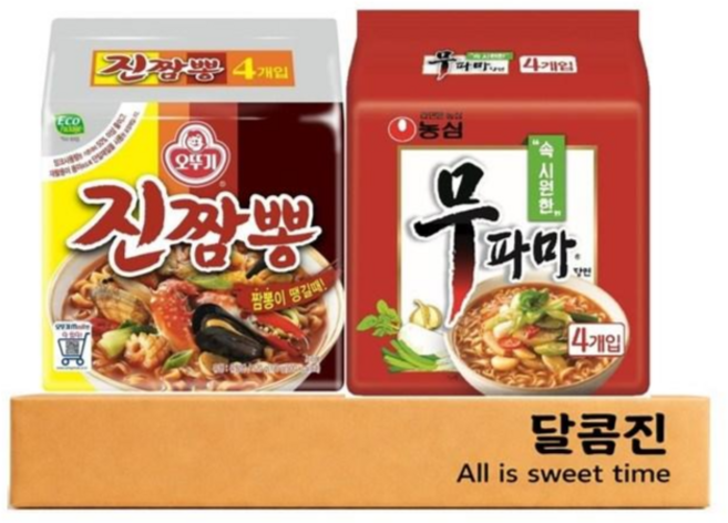 [달콤진] 진짬뽕 4P + 무파마탕면 4P, 1세트