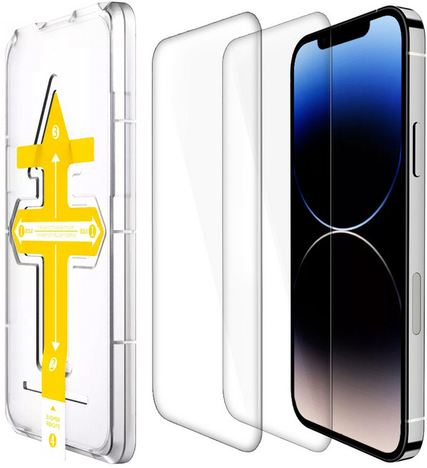 제트스킨 쉽게 붙이는 9H 강화유리 액정보호필름 2매 + 원터치 가이드툴 세트, 1세트