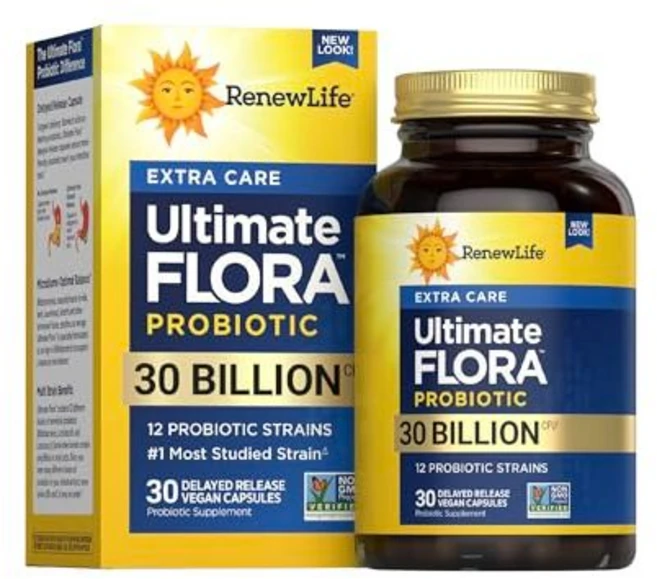 리뉴 라이프 엑스트라 케어 소화 프로바이오틱 캡슐 일일 보 Renew Life Extra Care Digestive Probiotic Capsules Daily Suppleme, 30개입(1팩), 300억 CFU, 1개 - 쿠팡