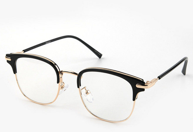 라피던트 62246 코받침 있는 하금테 안경 반뿔테 안경