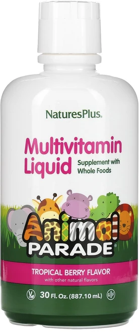 네이처스플러스 애니멀퍼레이드 멀티비타민 리퀴드 열대 베리 887.1ml 30 fl oz, 1개, 887ml - 쿠팡
