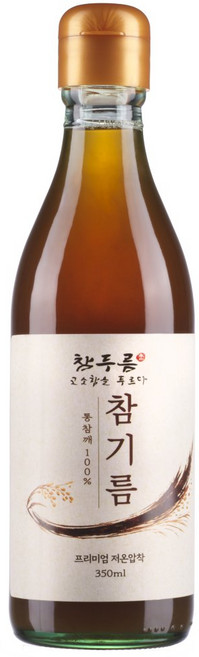 참기름 저온압착 통참깨100% 참두름 방앗간, 1개, 350ml