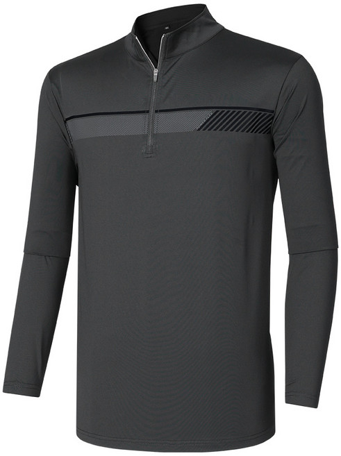 [이지바이] 남성 기능성 스판 집업 긴팔 티셔츠_아웃도어 마크프로