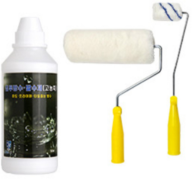 침투방수제 500ml 고농축 타일 줄눈 옥상 외벽 바닥 발수 하도 프라이머 크렉 균열 욕실 화장실 베란다 몰탈 방수, 4.침투방수제 500ml+3인치롤러+9인치롤러, 1개