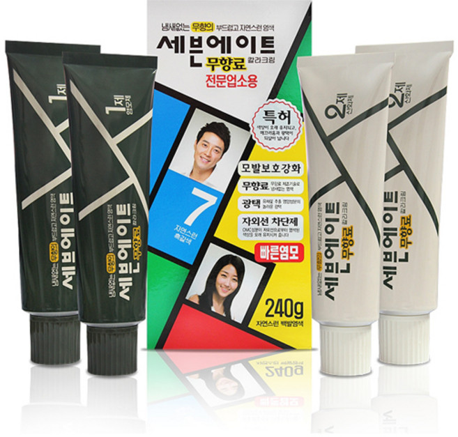 동성제약 세븐에이트 염색약 240g 새치커버, 4호 자연스런 밤색, 1개