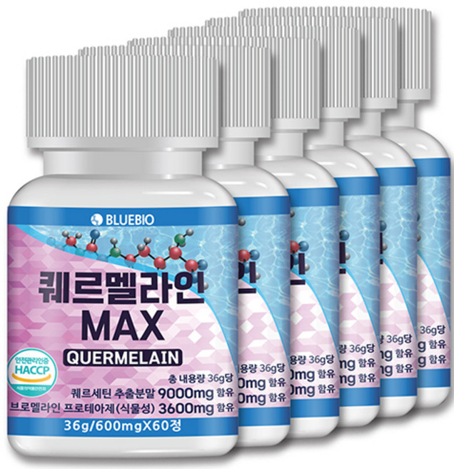 식약청 퀘르세틴 브로멜라인 퀘르멜라인 600mg 60정 케르세틴, 6개