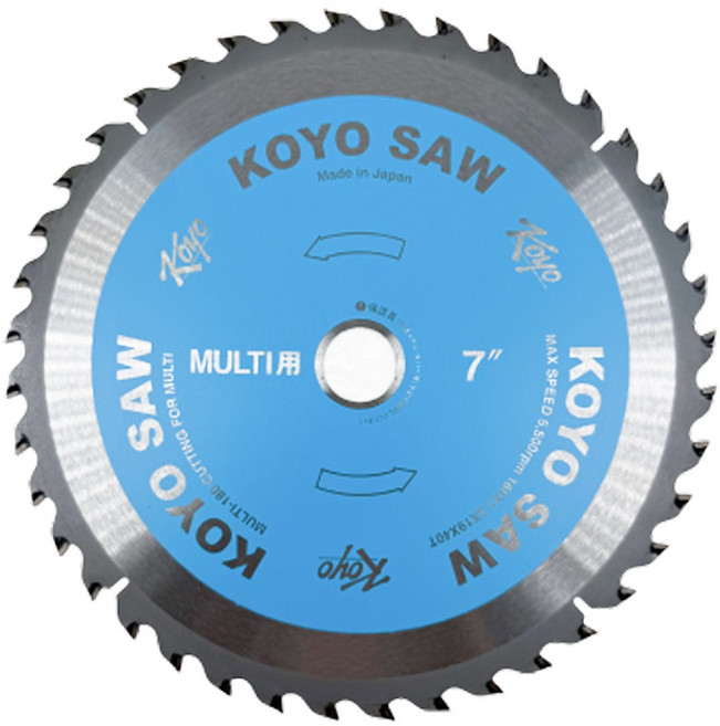 코요 TCT 원형톱날 다용도 멀티 팁쏘 180mm 7인치 40날 팁쏘, 1개, 1개