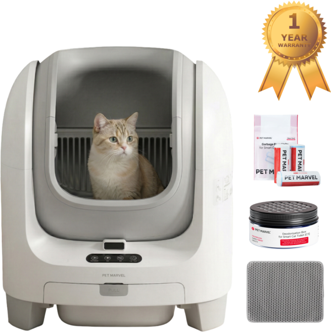 펫마블 고양이 오픈형 자동화장실 풀세트 끝판왕 스마트 안전센서 대용량 저소음 가성비 자동화장실 프리미엄 앱연동 배변처리기