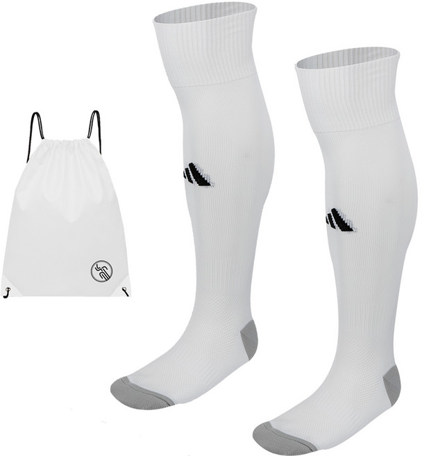 아디다스 쿠션과 통기성을 갖춘 싸커스타킹 화이트+PGN짐쌕, WHE, 1개