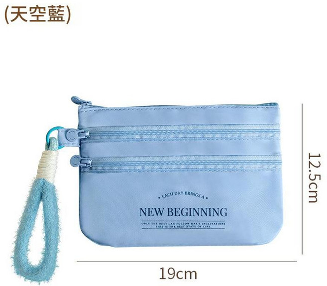 旅行證件收納包 米色, 藍色英文證件包, 1個