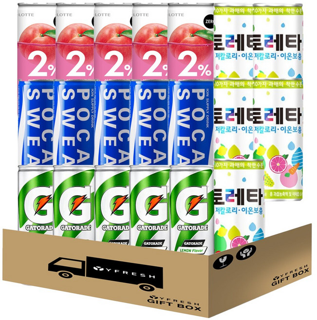 [YFRESH]이온음료 혼합 세트 4종20캔(포카리스웨트 토레타 게토레이 이프로)