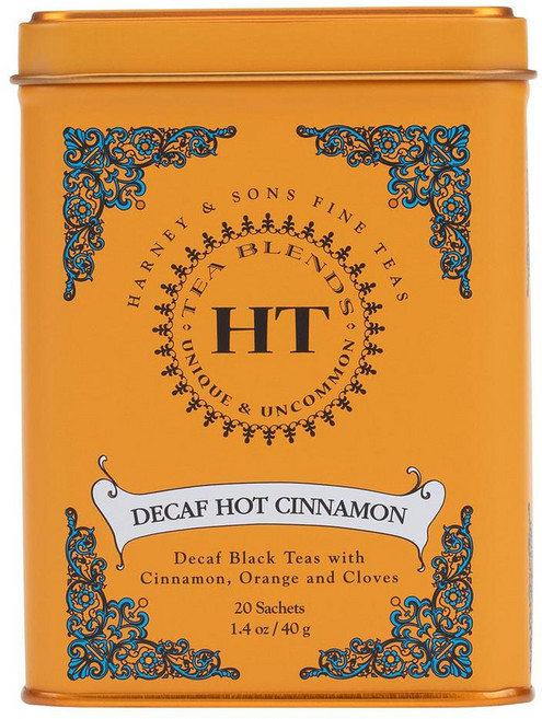Harney & Sons 블랙 티백 20개입 1팩 디카페인 핫 시나몬 Harney and Sons Decaf Hot Cinnamon Decaf Flavored Black 20, 1개