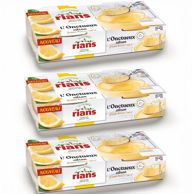 리안 Rians 레몬 커드 크림 디저트, 3개, 180g