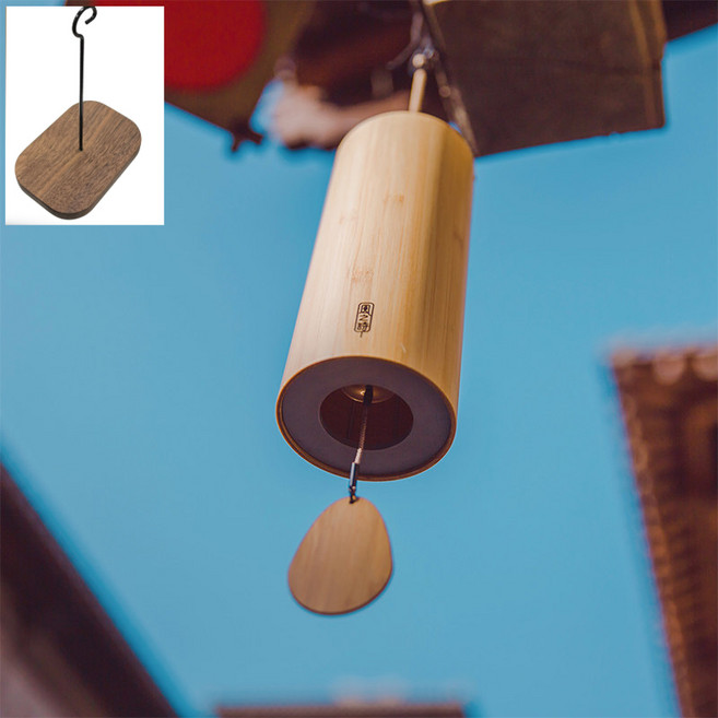 리츠센 일본풍 대나무 풍경 종 윈드차임 소리 차임벨, 혼합